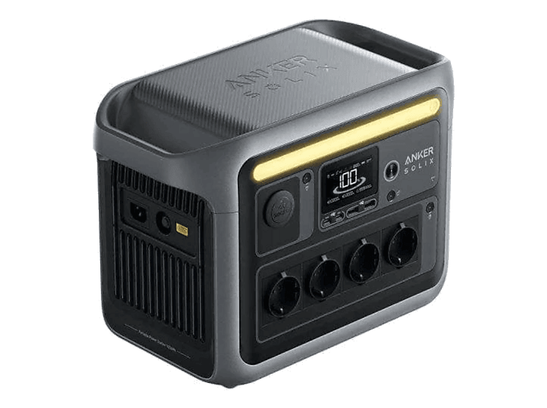 Estación de energía - Anker Solix C1000X, 1056Wh, Carga hasta 8 Dispositivos Simultáneos, Negro/azul