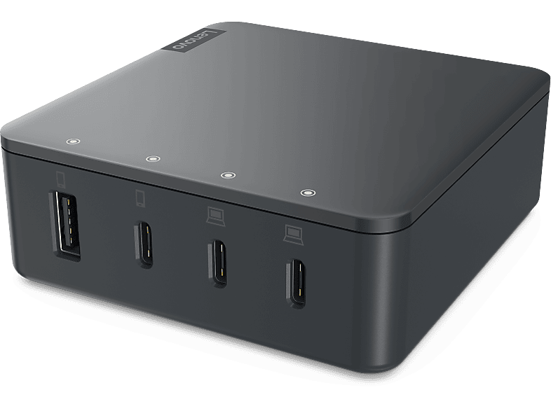 Cargador - Lenovo Multi Puerto Go de 130 W, Gris Tormenta