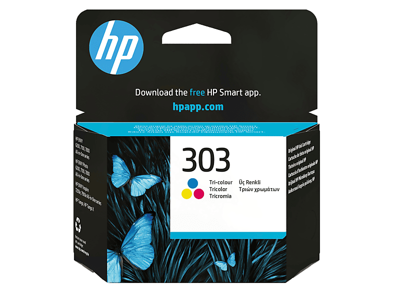Cartucho de tinta - HP 303 tricolor, T6N01AE, 165 páginas, Compatibilidad con impresoras la serie ENVY