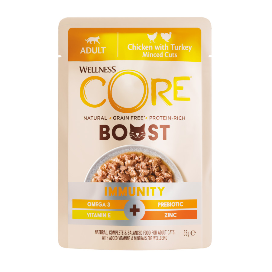 85 g Wellness Core Boost Inmunitario Pollo y Pavo sobre para gatos