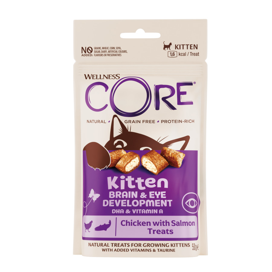 50 g Wellness Core Snacks Pollo y Salmón para gatito