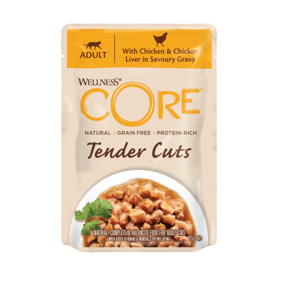 85 g Wellness Core Tender Cuts Pollo Sobre en salsa para gatos