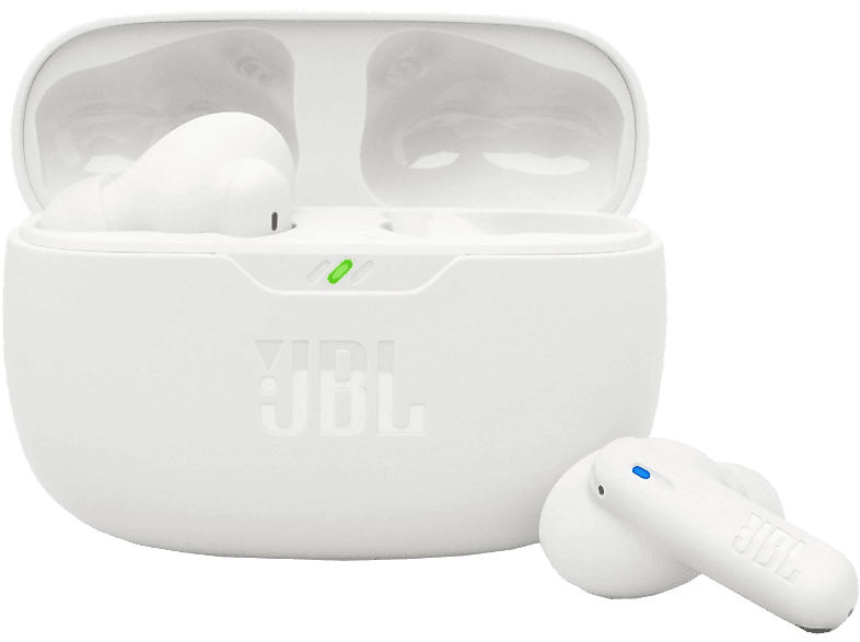 Auriculares True Wireless - JBL Wave Beam 2, 40 h Autonomía, IP54, Cancelación de ruido, Ergonómico, Blanco