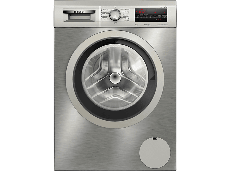 REACONDICIONADO Seminuevo Bueno Lavadora carga frontal - Bosch WUU28T8XES, 8 kg, 1.400 rpm, 15 programas, Inox