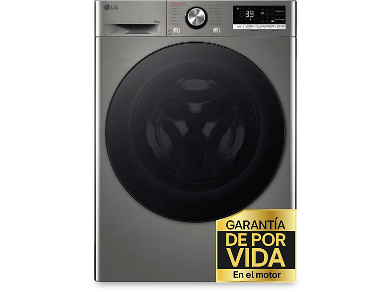 REACONDICIONADO Seminuevo Excelente Lavadora carga frontal - LG F4WR7010AGS, Serie 700, 10 kg, 1400 rpm, 14 Programas, AI Direct Drive ™, Steam™, Inox