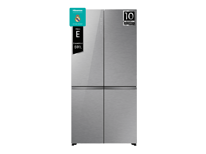 REACONDICIONADO Seminuevo Excelente Frigorífico americano - Hisense RQ5P605NSVE, No Frost, 190 cm, 591 L, Kitchen Fit, Cajón de vacío, Inox