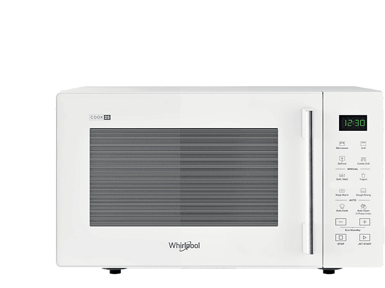 REACONDICIONADO Seminuevo Muy bueno Microondas con grill - Whirlpool MWP 253 W, 900 Potencia 1000W, 7 Niveles potencia, 25 l, Blanco
