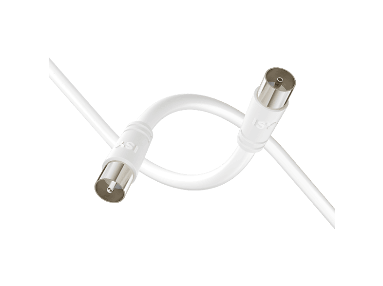 REACONDICIONADO Seminuevo Muy bueno Cable SAT - ISY ISA-9053, Impedancia 90 dB, 1.5m, Blanco