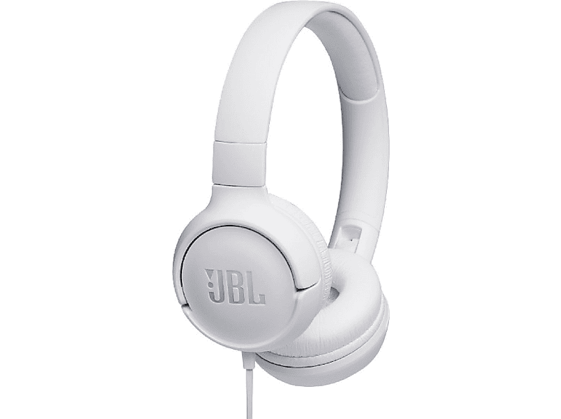 REACONDICIONADO Seminuevo Bueno Auriculares - JBL Tune 500, Pure Bass Sound, Micrófono, Plegables, Control volumen, Blanco