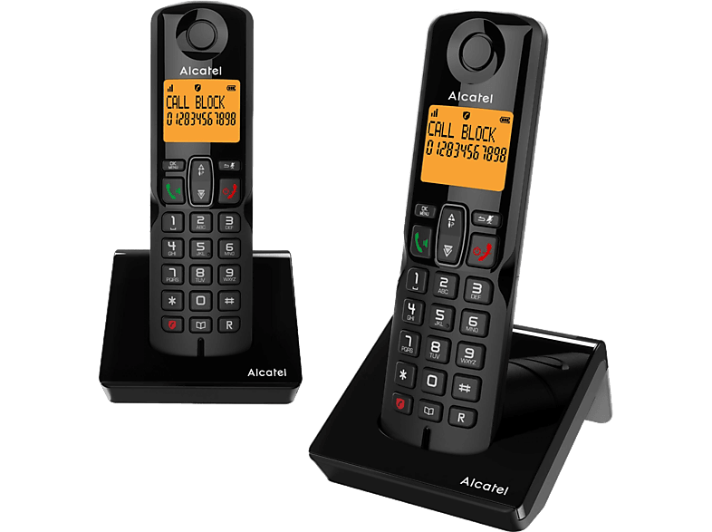 REACONDICIONADO Seminuevo Muy bueno Teléfono - Alcatel S280 Duo, Inalámbrico, Bloqueo de llamadas, Agenda para 50 contactos, Manos libres, Negro