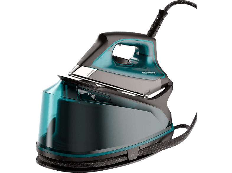 Centro de planchado - Rowenta DG7623 Compact Steam Pro, 2200 W, 6.3 bar, 325 g/min, 1.1 L, Suela Microsteam 400 HD Láser, Vapor vertical, Negro/Azul