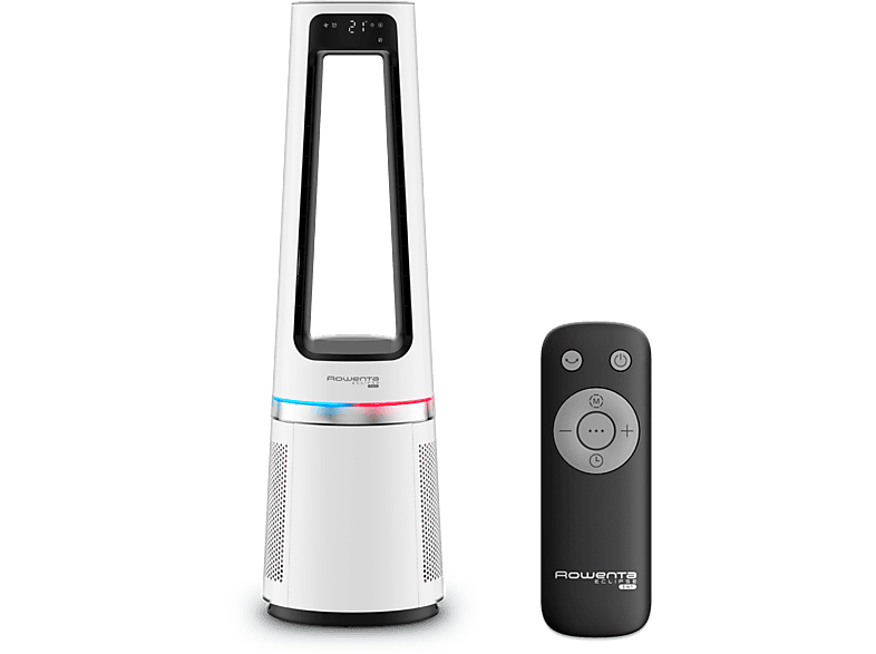 Purificador de aire - Rowenta Eclipse QU5060F, Ventilador y calefactor, 3 en 1, 2000W, 12 Velocidades, 8 m, 31 dB, Modo día/noche, Silencioso, Blanco