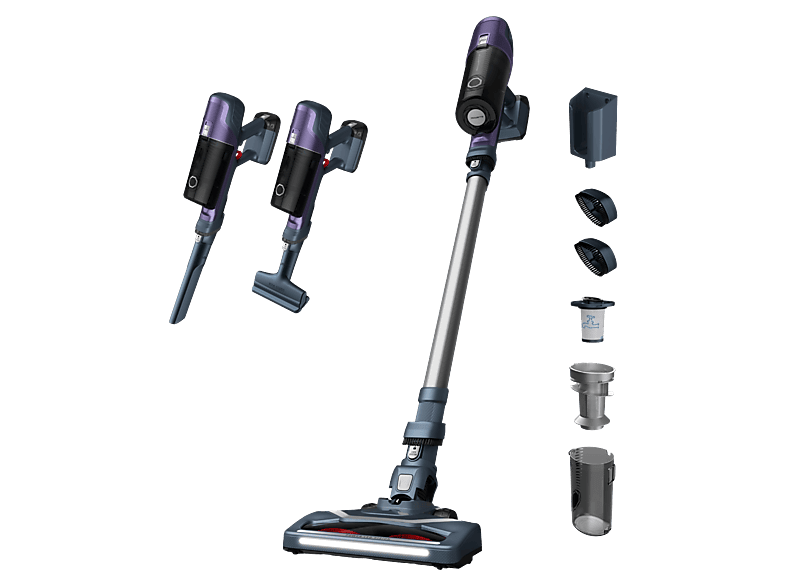 Aspirador escoba - Rowenta RH6837WO X-Pert 6.60 Essential, 100 W, 0.55 L, 45 min, Tecnología Ciclónica, 3 modos, Multisuperficie, Ultraligera, Púrpura
