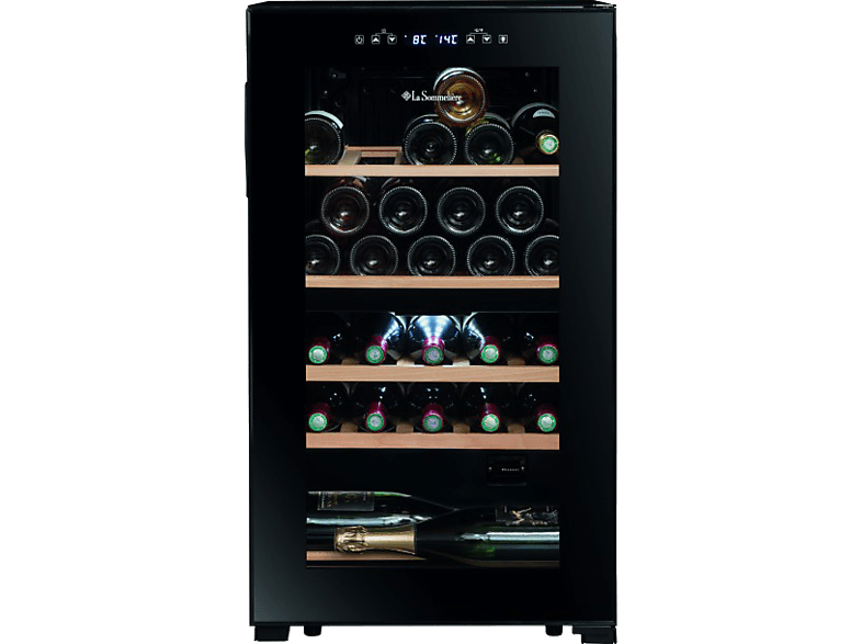 Vinoteca - La Sommeliere SLS32DZBLACK, Tratamiento UV, 5 18°C, 32 botellas, Sin escarcha, Negro