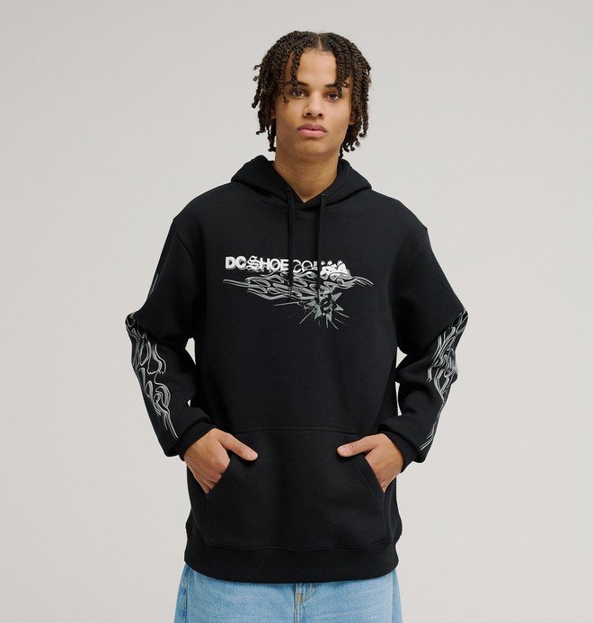 /side-flame--sudadera-con-capucha-negro-hombre