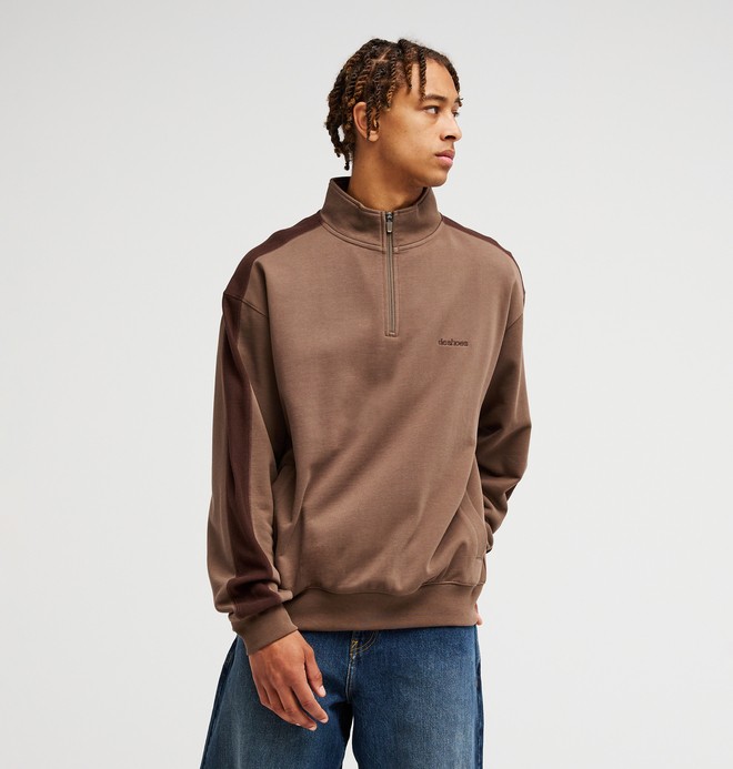 /flow-down--sudadera-con-cremallera-1/4-marron-hombre