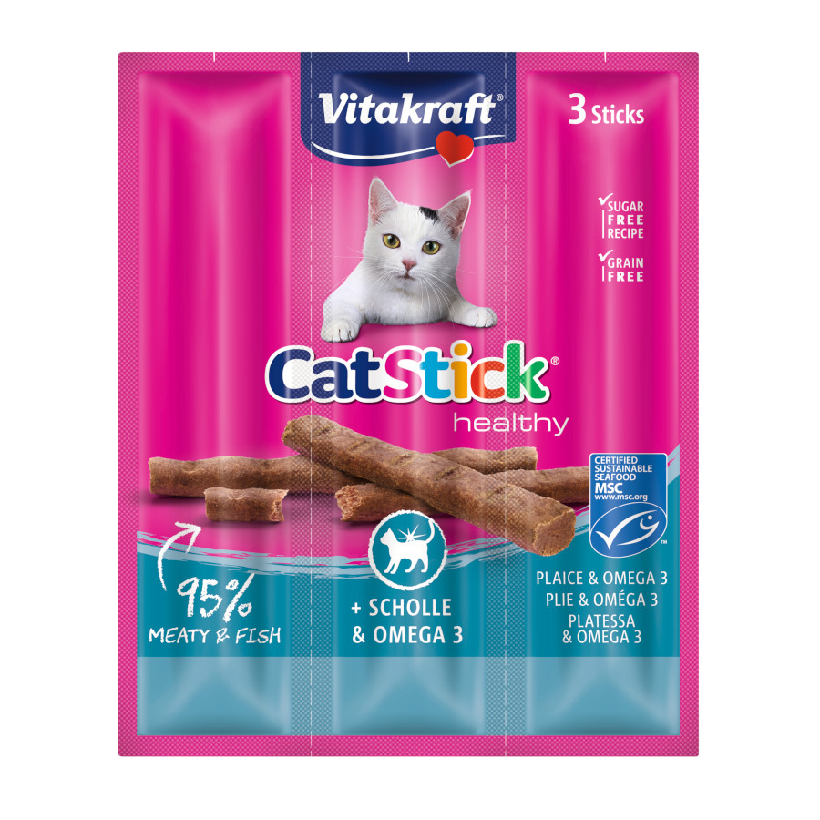 3 barritas Vitakraft Cat Stick de Pescado y Omega 3
