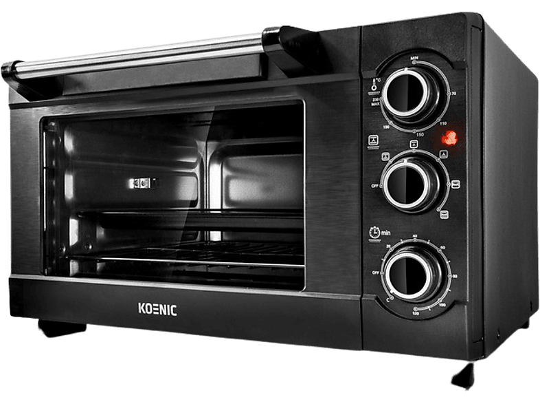 Mini horno - KOENIC KMO 4341, 20 l, 1500 W, Depósito antiadherente, Iluminación LED, Temporizador, Negro
