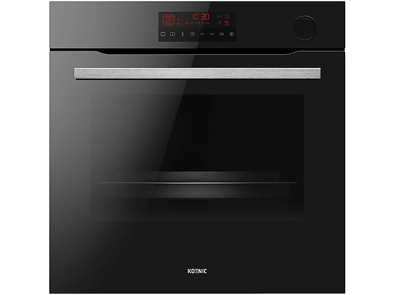Horno - KOENIC KBO 611-1 B A1, 77 l, Anchura 59.5 cm, Grill, Función de aire caliente y descongelación, Negro