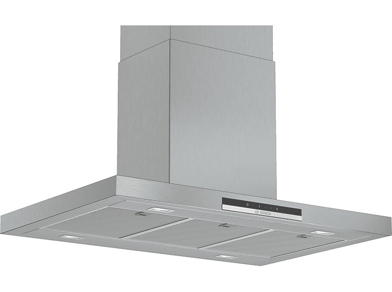 Campana de isla - Bosch DIB97IM50, 754 m³/h, 4 velocidades, Ultra silenciosa, Touch Select, 90 cm, Inox