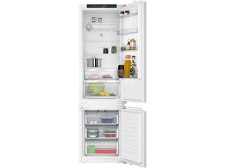 Frigorífico combi integrable - Balay 3KID834F, No Frost, 193.5 cm, 290 l, Botellero, Blanco