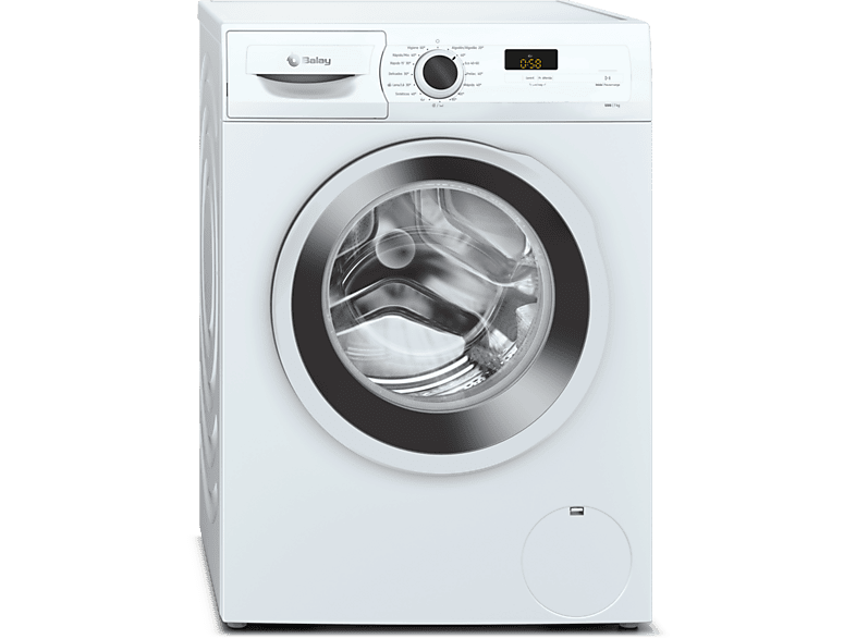 Lavadora carga frontal - Balay 3TS273BA, 7 kg, 1.200 rpm, 8 programas, AquaControl, Tambor VarioSoft, Blanco