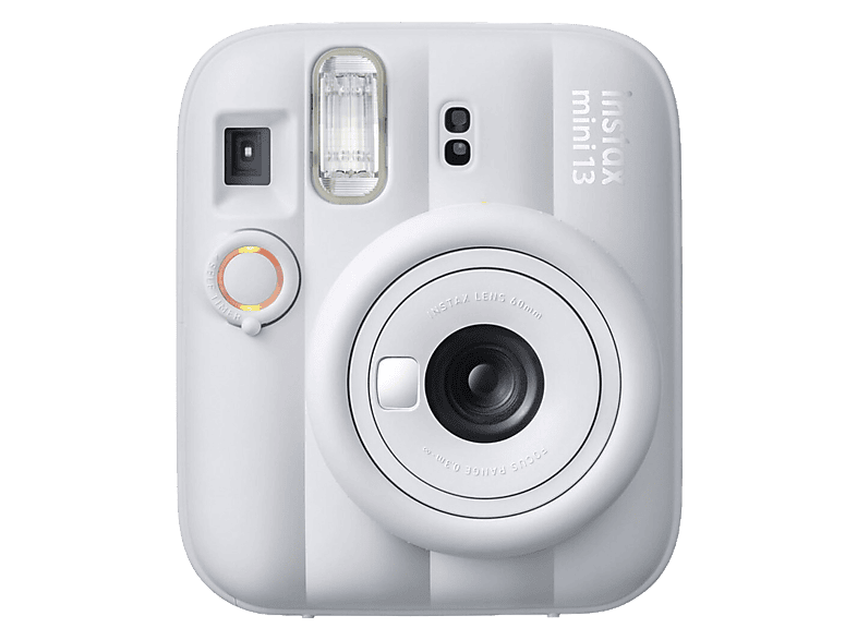 Cámara instantánea - Fujifilm Instax Mini 13, 86 mm x 54 mm, Flash Automático, Espejo para selfie, Blanco arcilla