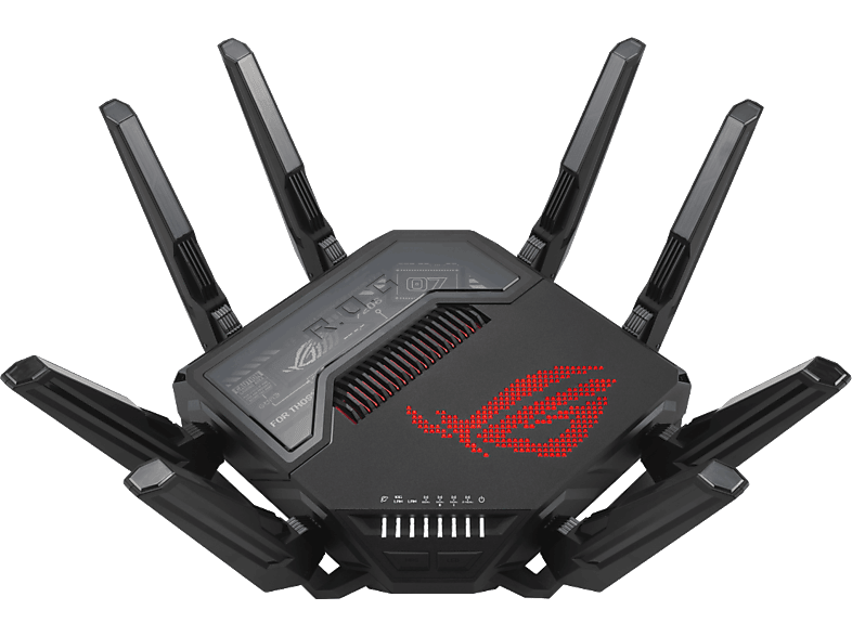 Router - ASUS GT-BE98, WiFi 7, Cuatro bandas, Hasta 25 Gbit/s, MU-MIMO, Negro