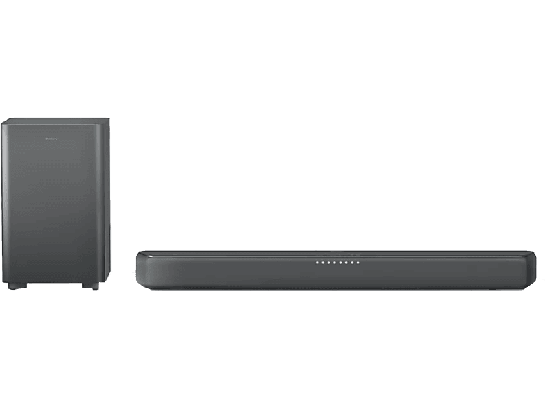 Barra de sonido - Philips TAB5309/10, Bluetooth, Subwoofer Inalámbrico, 120 W, Gris oscuro