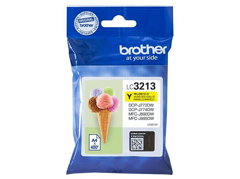 Cartucho de tinta - Brother LC-3213Y, 400 Páginas, Amarillo