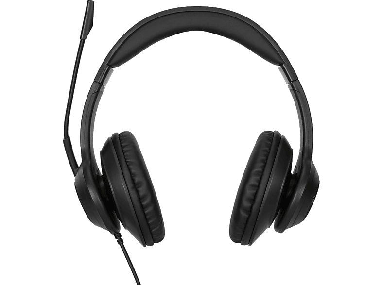 Auriculares - Targus AEH102GL, Micrófono integrado, Sonido estéreo, Cancelación de ruido, Con cable, Negro