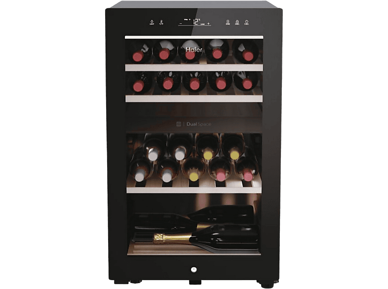 Vinoteca - Haier HWS42GDAU1, Temperatura 5º 20º, 42 botellas, 106 l, hOn App, Negro