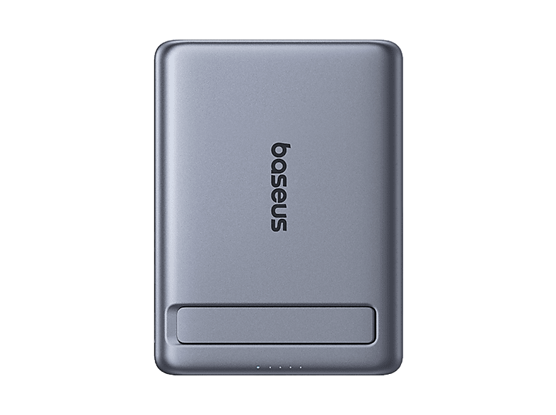 Powerbank - Baseus PicoGo Ultra-Mini Magnetic, 5000mAh, 20W, Carga ultrarrápida inalámbrica Qi2, USB-C, Con cable, Universal, Gris Space