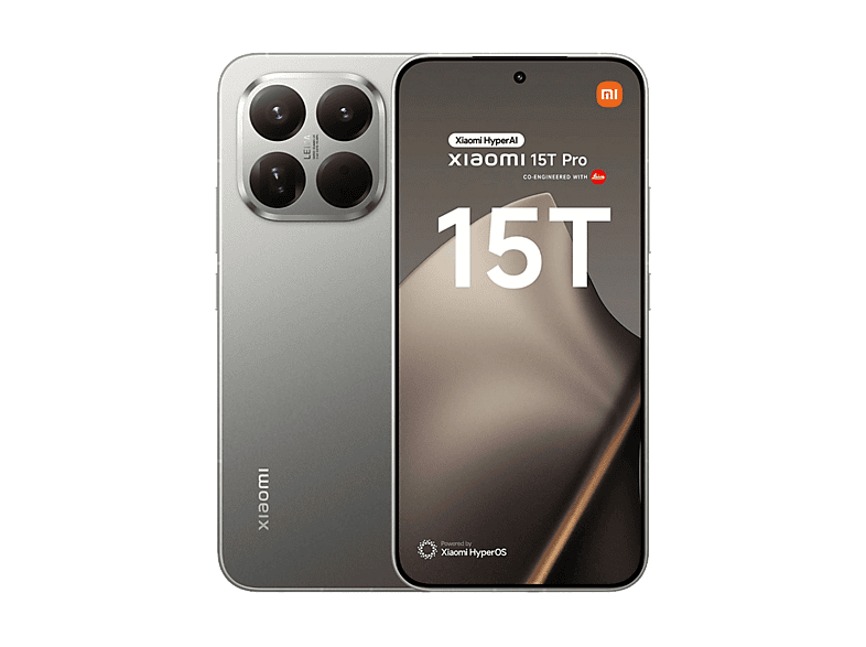 Móvil - Xiaomi 15T Pro, Gris, 256 GB, 12 GB RAM, 6.83 
