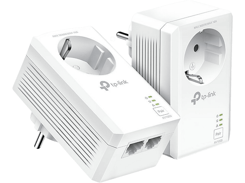 Adaptador PLC - TP-Link TL-PA7027PKIT, Plug and Play, 2 puertos Gigabit, 1000 Mbps, Blanco