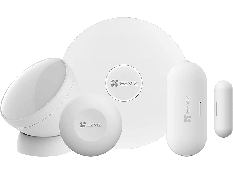 Kit de seguridad doméstico - Ezviz Smarthome, Sistema Antirrobo, Sensor apertura y cierre, PIR, Movimiento, Blanco