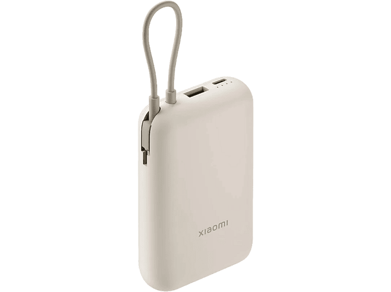 Powerbank - Xiaomi P15ZM, 10000 mAh, 1x USB-C, USB-A, 22.5W, Cable Integrado, Tan