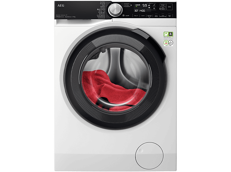Lavadora carga frontal - AEG LFR8504L6Q, 11 Kg, 1400 rpm, 12 programas, PowerClean, A 10%, Blanco