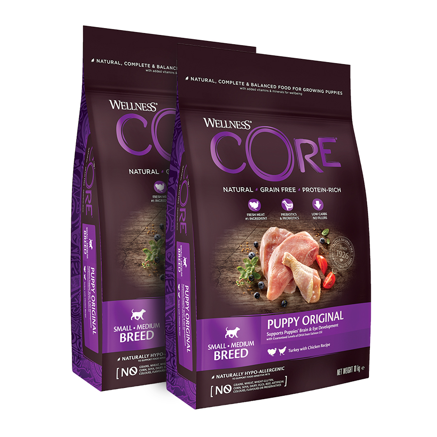 /2-x-10-kg-wellness-core-puppy-small/medium-pollo-y-pavo-pienso-para-perros-pack-ahorro