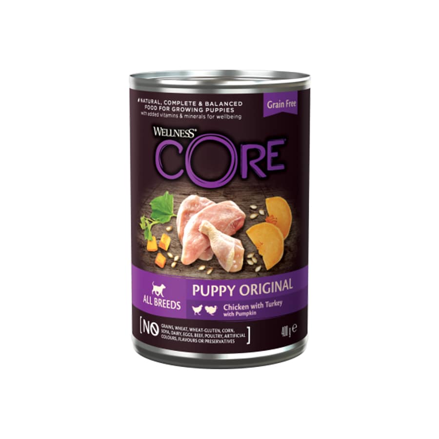 12 latas x 400 g Wellness Core Pollo y Pavo Lata para cachorros ¡Pack ahorro!