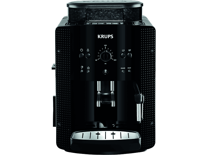 Cafetera superautomática - Krups Roma EA81K870, 1450 W, 15 bar, 1.7 L, 3 temperaturas, 2 tazas, Sistema Thermoblock, Kit de limpieza incluido, Negro