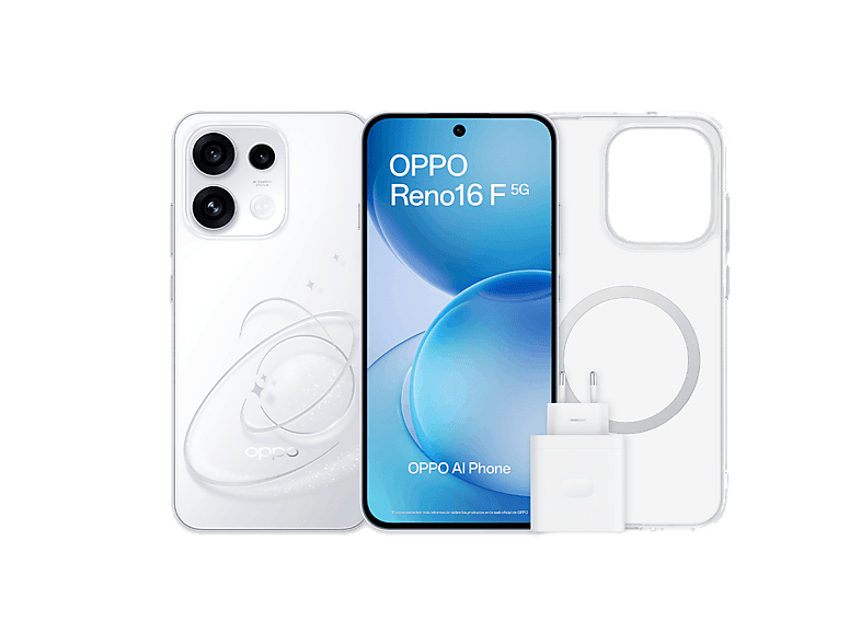 Móvil - OPPO Bundle Reno16 F, Blanco, 256 GB, 8 GB RAM, 6.57
