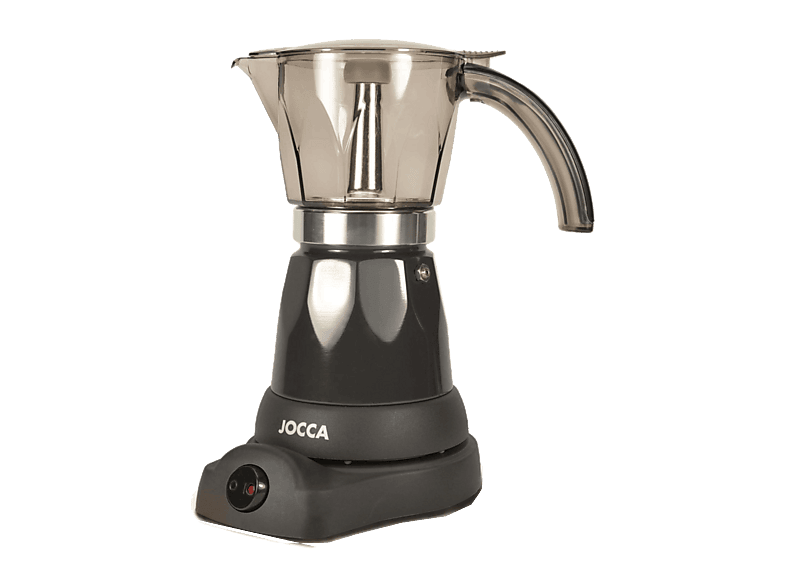 Cafetera tradicional - Jocca 5449N, 0.26 l, Aluminio, 480 W, 6 Tazas, Italiana, Eléctrica, Sin Cables, Negro