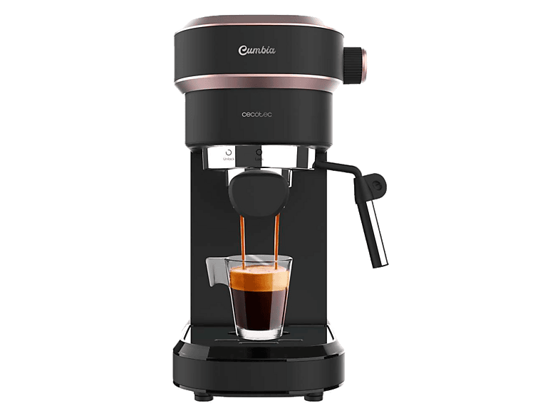 Cafetera express - Cecotec Cafelizzia 890 Rose, 20 bar, 1350 W, 1.2 l, 2 tazas, Negro