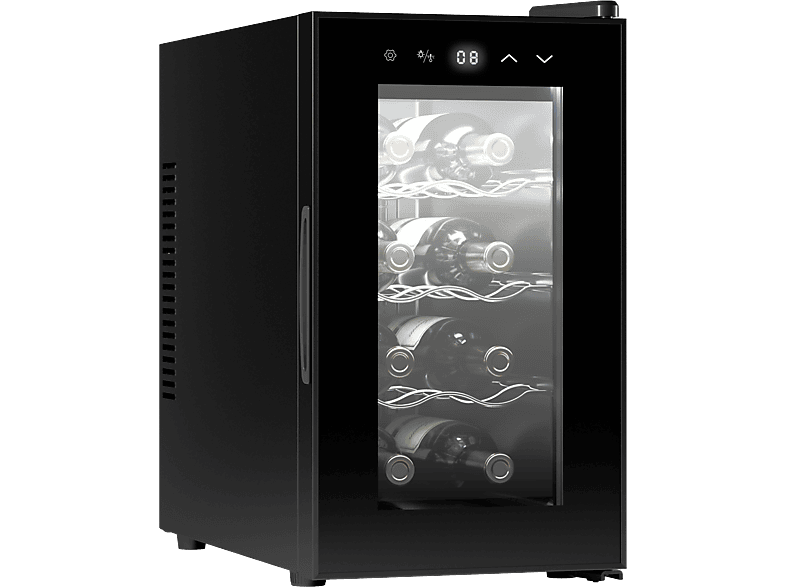 Vinoteca - Cecotec Bolero GrandSommelier 830 CoolCrystal, Termoeléctrico, 8 botella, 8-18°C, LED, Táctil, 21 l, CoolCrystal