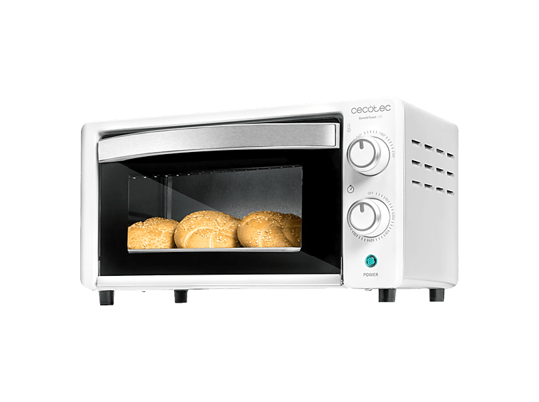 Mini horno - Cecotec Bake&Toast 1090 White, 1000 W, Temporizador 60 min, Hasta 230 ºC, Doble cristal, Blanco