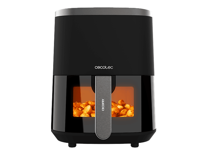 Freidora de aire - Cecotec Cecofry Fantastik Window 4000, 1400 W, 9 Menús, Control Táctil, Tecnología PerfectCook, 80-200ºC, 4 L, Negro