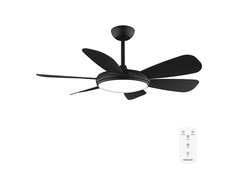 Ventilador de techo - Cecotec EnergySilence Aero 5200 Black Pro, Motor DC 55W, 52