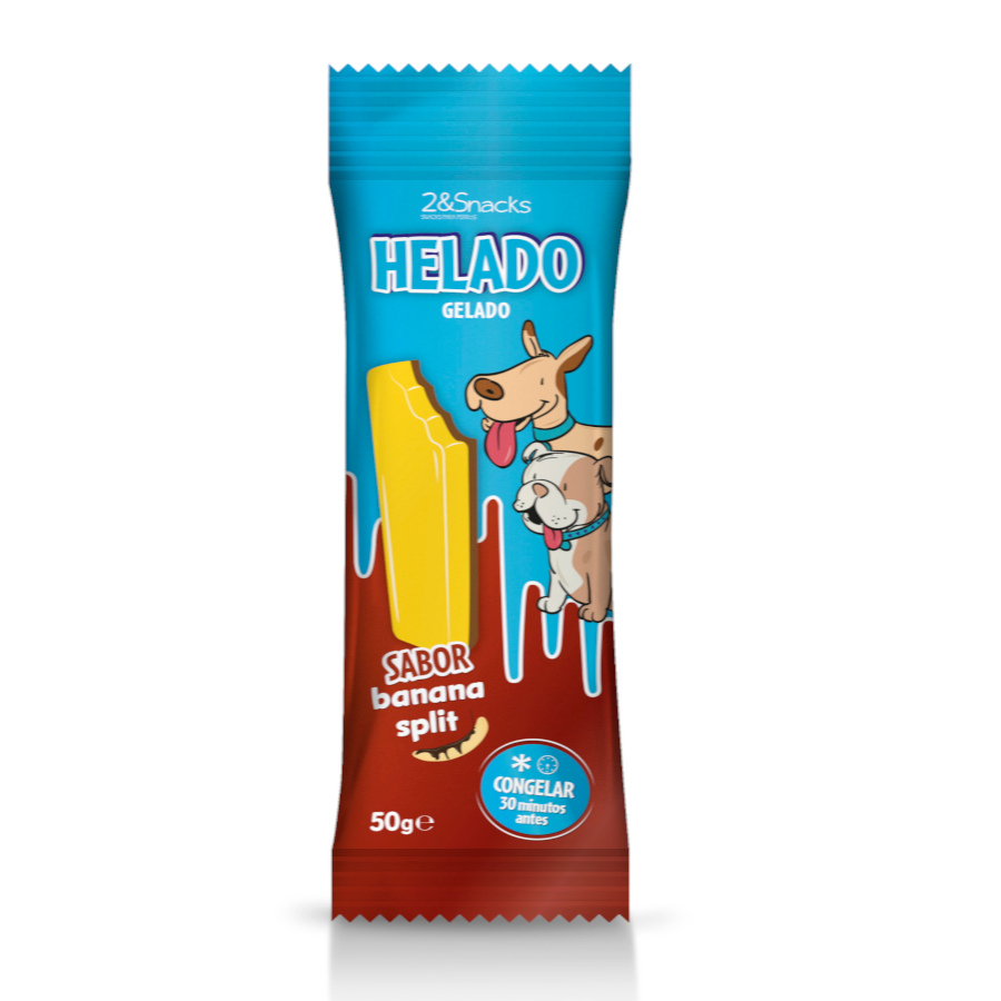 4 uds. 2&Snacks Helado de Banana Split para perros ¡Pack ahorro!