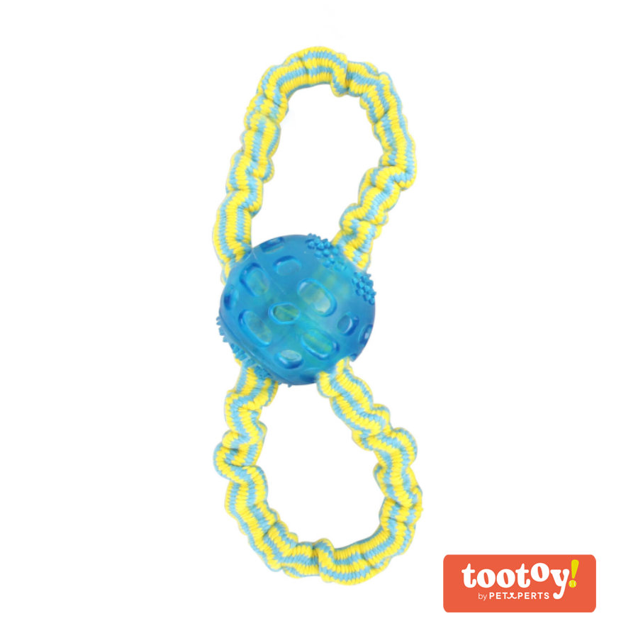Tootoy! Super elastic toy Blue Pelota con Cuerda Azul para perros